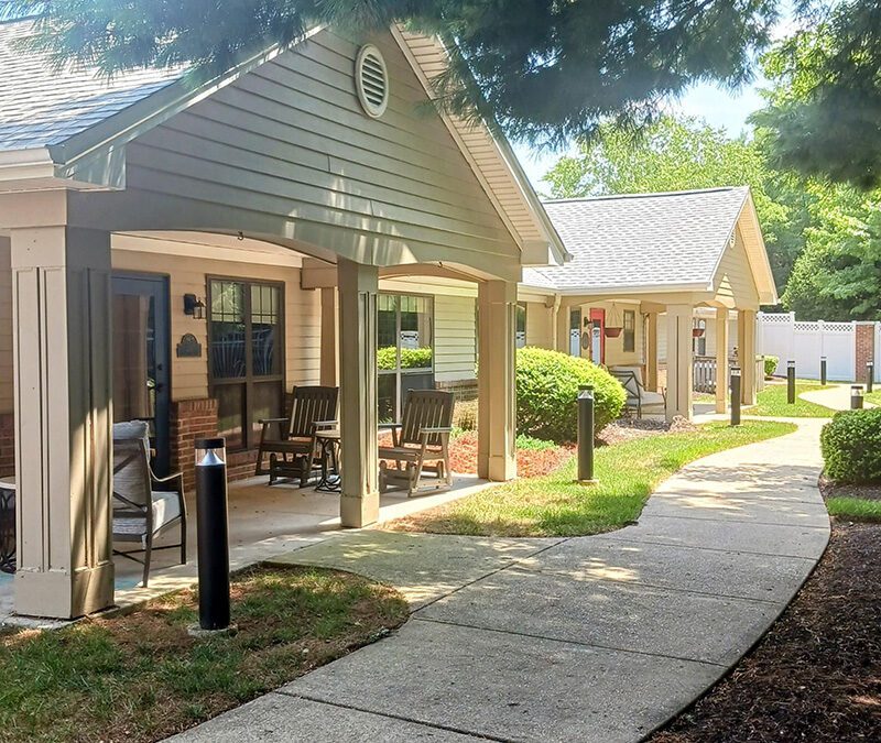 neighboring shaded front porches