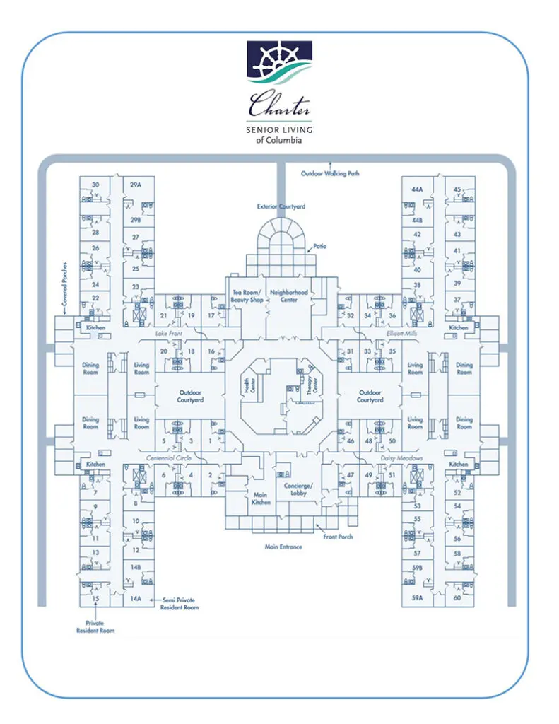 map of Charter Senior Living of Columbia